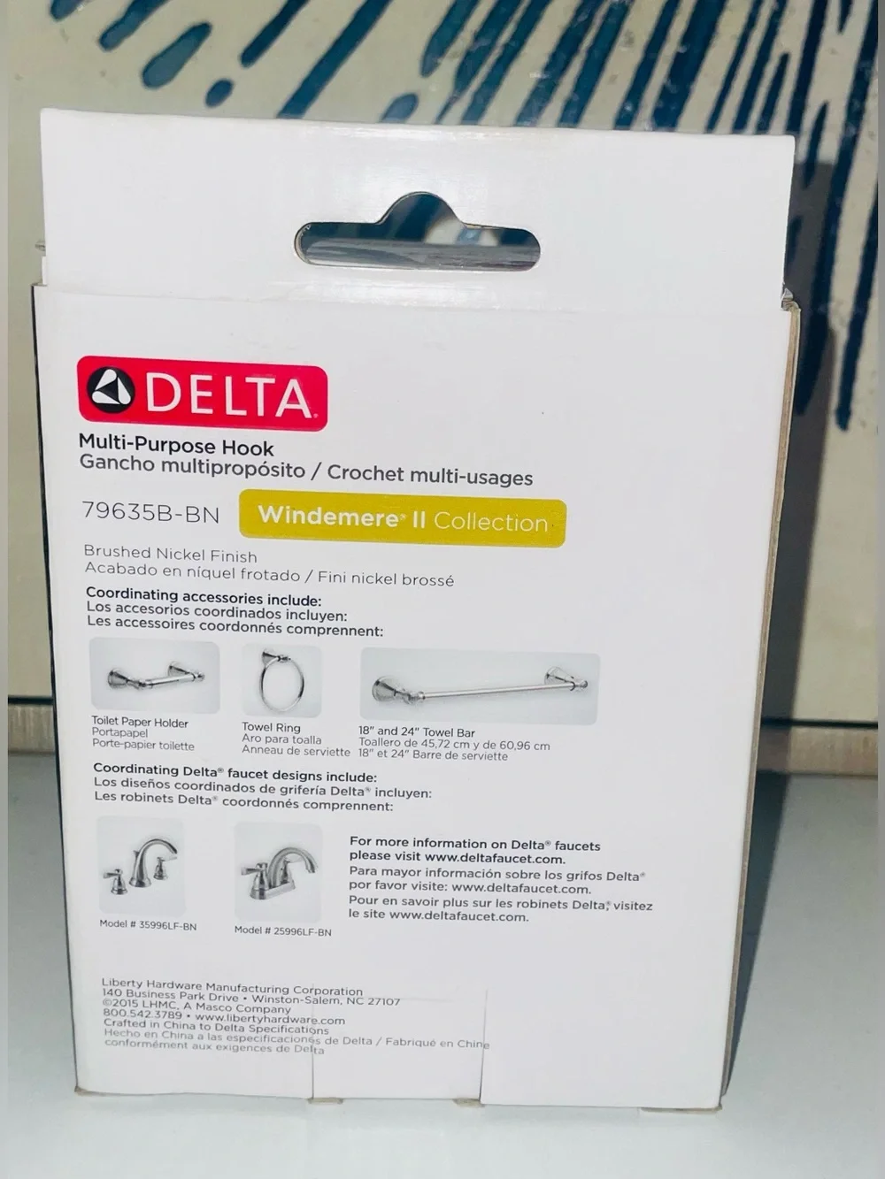 Delta Windemere Brushed Nickel Multi Purpose Wall Hook New In Box